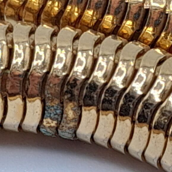 Vintage Monet Round Gold Plated Snake Chain Choker Necklace 16 1/2 " - Picture 11 of 12